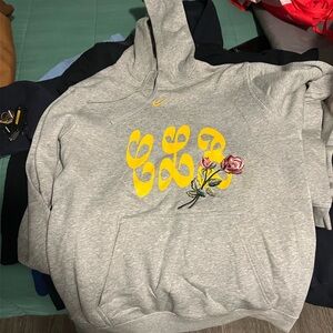 OVO Gray Hoodie with Yellow and Pink Design